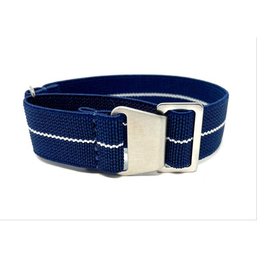 Marine Nationale Military Style Elastic Strap - Blue & Sand